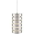 Linea di Liara Brushed Steel Pendant Light Fixtures - Macchione Large Modern Pendant Lighting for Kitchen Island, Dining Room and Over Sink Lighting Hanging Fixture - Industrial Mini Pendant Light