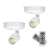 LEASTYLE Wireless Spot Lights Battery Operated Picture Lights Mini Accent Lights Indoor Dimmable ...