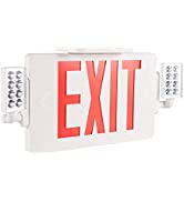 Gruenlich LED Combo Emergency EXIT Sign with 2 Adjustable Head Lights and Double Face, Back Up Ba...
