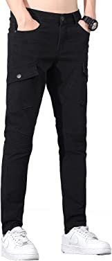 Plaid&Plain Men's Skinny Jeans Biker Jeans Cargo Jeans Cargo Pants