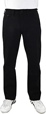IZOD Men's Comfort Stretch Straight Fit Jeans (36W X 30L, Black)