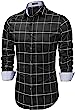 Coofandy Men's Fashion Long Sleeve Plaid Button Down Shirts Casual Dress Shirt