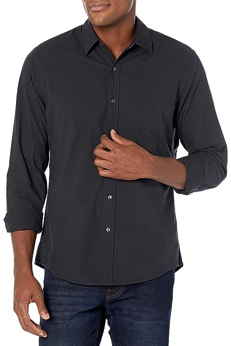 Men's Slim-Fit Long-Sleeve Poplin Shirt