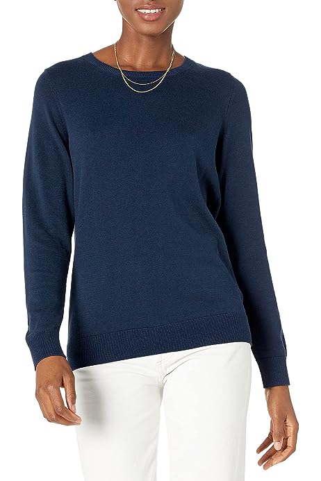 Women's Long-Sleeve Lightweight Crewneck Sweater (Available in Plus Size)