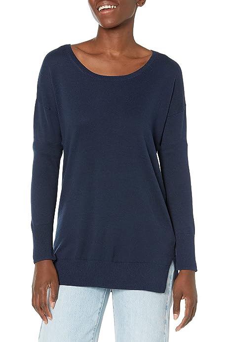 Women's Lightweight Long-Sleeve V-Neck Tunic Sweater (Available in Plus Size)