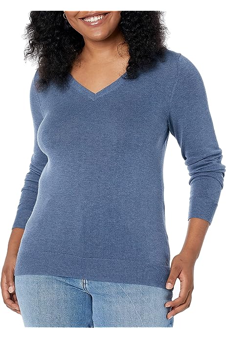 Women's Classic-Fit Lightweight Long-Sleeve V-Neck Sweater (Available in Plus Size)