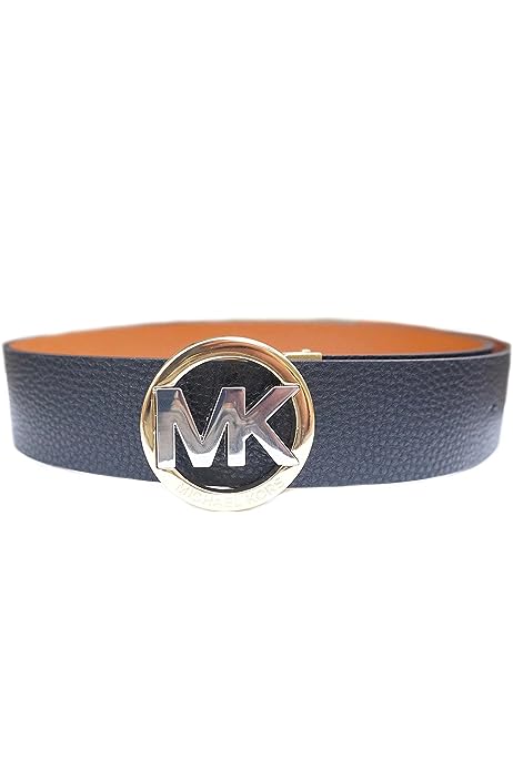 MK Michael Kors Reversible Leather Belt Belt Two Tone Buckle L, Black