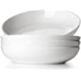 LIFVER 9.75&quot; Large Pasta Bowls, 50 Ounces Salad Bowls Large, White Pasta Bowl Set of 4, Ceramic Pasta Plates Set, Wide Shallow Bowls Set, Microwave Dishwasher Safe