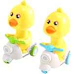 MRSOHRET（2 Pack A Baby Toy Motorcycle That Automatically Moves Forward by Pressing The Duckling&#39;s Head,Cute Design, Suitable for Babies Over 2 Years Old