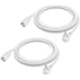 DEWENWILS Extension Cord Flat Plug, 15Ft White Extension Cords, 14 Gauge Heavy Duty, 3 Prong Extension Cable, Indoor SJT Power Cord, White, UL Listed, 2 Pack