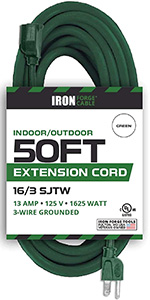 50FT Green 16/3 Extension Cord