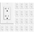 [20 Pack] BESTTEN 20 Amp Wall Receptacle Outlet, Tamper-Resistant (TR), 20A/125V/2500W, Wall Plate Included, Residential and Commercial Use, UL Listed, White