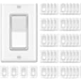 [50 Pack] BESTTEN Single Pole Decorator Wall Light Switch with Wallplate, 15A 120/277V, On/Off Rocker Paddle Interrupter, UL Listed, White