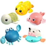 Bath Toy,Cute Animal Clockwork Bathtub Swimming Pool Toy,Baby Bath Toys for Toddlers 1-3, Boys &amp; Girls Water Bath Toy Set,5 Pack