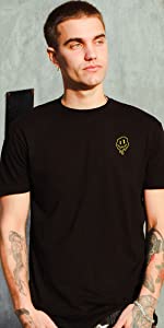 happy face drip embroidered short sleeve