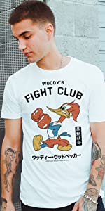woody woodpecker fight club white short sleeve