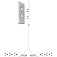Sleek Socket Outlet &amp; Plug Concealer with Dual Side-by-Side Power Strips &amp; Cord Management Kits, Two 8-Foot 3 Outlet Power Strips, Universal Size