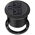 Desktop Power Grommet with USB,Hidden Power Socket. Desk Hole Grommet Outlet,Easy Access to 2 power Source Along with 2 USB Power Port Connections(2 USB Ports)