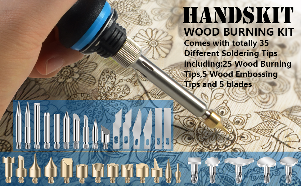 Wood burning tips carving knife blades