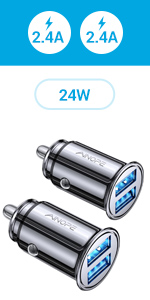 2 pack 4.8A car charger