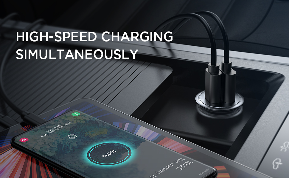 AINOPE PD+QC3.0 all metal super mini fast charging car charger