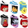 Disney The Little Mermaid Ariel Womens 6 pack Socks (Shoe: 10-4 (Sock: 6-8), Little Mermaid Multi)