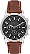 Michael Kors Men's Hutton Chronograph Watch with Leather or Steel Band