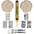DOARY Wood Burning Pen, Heat Activated Pyrography Pen, 4 in 1 Scorch Marker Kit, Scorch Pen Markers for Wood DIY, Wood Burning Marker Safe Alternative, Wood Burning Crafts for Artists and Beginners