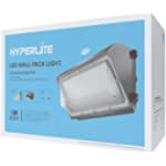 HYPERLITE LED Wall Pack Light 50W 6,500LM (130lm/w) 5000K with Dusk to Dawn Photocell UL/DLC Certified Suitable for Wet Location Bright Outdoor Wall Pack for Parking Lot Alleyways Warehouse