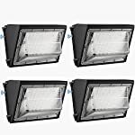 4PACK Dusk to Dawn 100W LED Wall Pack Light Fixture, 13000LM 400-600W HPS/HID Equivalent, 5000K Daylight Commerical/Industrial Outdoor Security Lighting, ETL for Parking Lot,Warehouse,Entrance