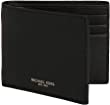 Michael Kors Mens Andy Leather Organizational Bifold Wallet Black Small