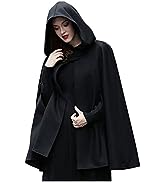 ZCVBOCZ Women Gothic Hooded Open Front Jacket Fall Winter Solid Color Long Cape Stylish Cardigan ...