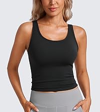 tank tops for women tight fitted crop cropped scoop neck
