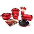 Le Creuset 16-piece Cookware Set, Cerise (Cherry Red)