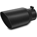 IFOKA 3 Inch Inlet Black Exhaust Tip, 3&quot; Inlet 4.5&quot; Outlet 9&quot; Overall Length Stainless Steel Exhaust Tips Powder Coated Finish Univesal for All 3 Inch Outside Diameter Car Trucks Tailpipe