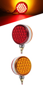 4 inch Round Double Face Led Turn Signal Light 48 LED Reflective Lights Single Stud