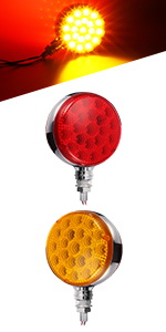 4 inch Round Double Face Led Turn Signal Light 42 LED Mini-reflex Single Stud