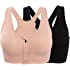 ohlyah Women's Zipper Front Closure Sports Bra Racerback Yoga Bras