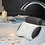 AmazeFan Bath Pillow, Bathtub Spa Pillow with 5D Air Mesh Technology and 4 Suction Cups, Helps Support Head, Back, Shoulder and Neck, Fits All Bathtub, Hot Tub and Home Spa