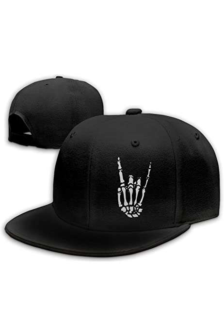 Snapback Hats for Men Skull Hats for Men Snap Backpack Hat Snapback Hat Rock N Roll Skeleton Hand Unisex Cool Hat