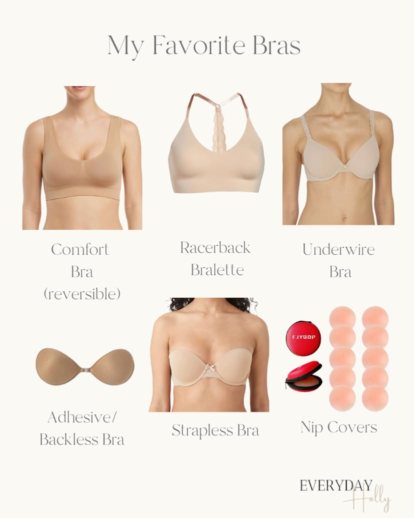 My favorite bra&#39;s!  These are my go to&#39;s for bra&#39;s of all styles.  All run TTS.  Strapless bra | Adhesive bra | Backless bra | Comfort bra | reversible bra | Racerbak bra | Nip covers 
