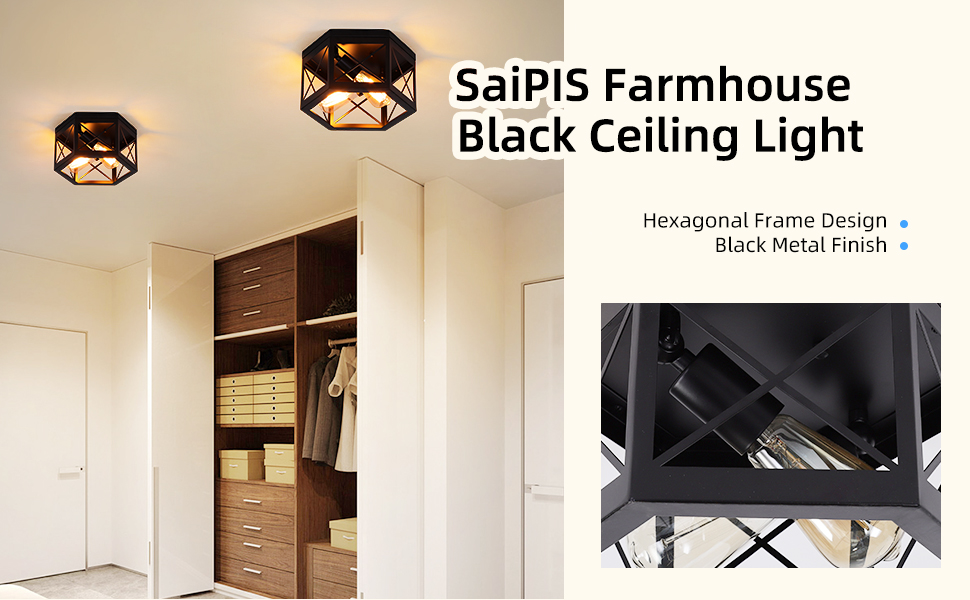 farmhouse balck ceiling light