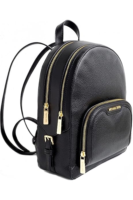 Jaycee Large 2 Zip Pocket Backpack Leather (Black)