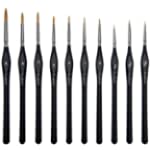 Micro Detail Paint Brush Set 10pcs Small Paint Brushes for Acrylic Painting, Miniature Detailing ,Figures, Models, Oil,Watercolor,Citadel Paint,Warhammer 40K&amp;Line Drawing. (black)