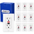 (10 Pack) UNIELE 20 Amp GFCI Receptacle Outlet, Outdoor Weather-Resistant (WR) and Tamper-Resistant (TR) GFI Outlet with Wallplate, Ground Fault Circuit Interrupter, 20A/125V, ETL Listed