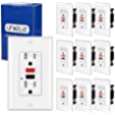 (10 Pack) UNIELE 15A WR GFCI Receptacle Outlet, 15 Amp Outdoor Weather-Resistant &amp; Tamper-Resistant (TR) GFI, ETL Listed