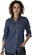 Wrangler Women's Retro Long Sleeve Western Denim Snap Shirt