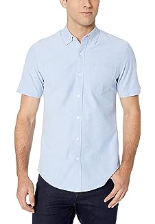 Men''s Slim-Fit Short-Sleeve Pocket Oxford Shirt
