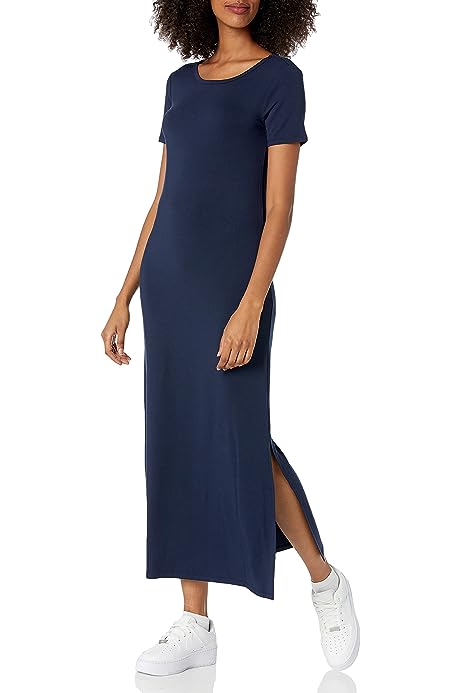 Women's Jersey Standard-Fit Short-Sleeve Crewneck Side Slit Maxi Dress (Previously Daily Ritual)