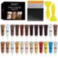 Furniture Repair Kit Wood Floor Repair Kit - Set of 50 - Furniture Scratches Repair Wood Fillers, 24 Colors Touch Up Kit with Scraper and Brushes for Scratches, Stains, Floors, Laminate, Cabinet